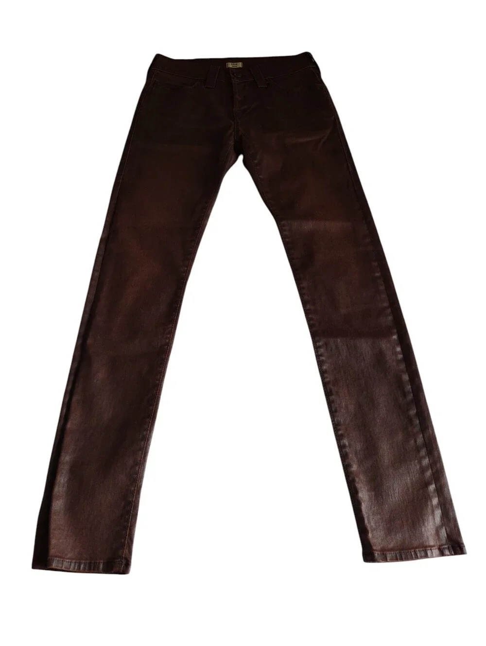 True Religion 28 Dean Tapered Brown Button Fly Coated Jeans